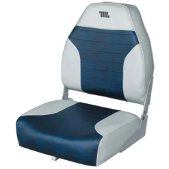 WISE SEATING High-Back Folding Fishing Boat Seat, Gray/Navy