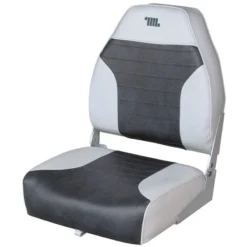 WISE SEATING HIgh-Back Folding Fishing Boat Seat, Gray/Charcoal