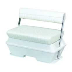 WISE SEATING Deluxe Pontoon Series 50qt. Swingback Cooler Seat with Aluminum Arms