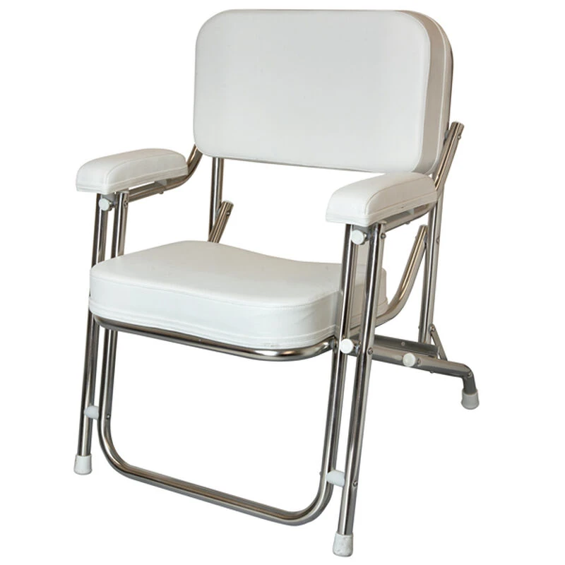 WEST MARINE Kingfish II Stainless Steel Folding Deck Chair 1 WEST MARINE Kingfish II Stainless Steel Folding Deck Chair